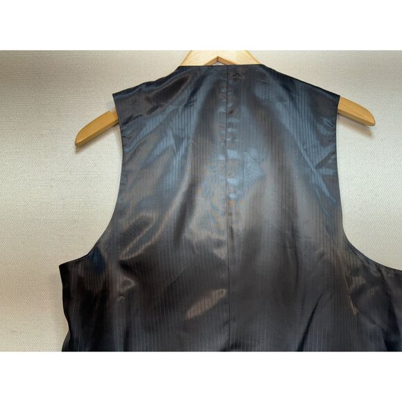 Superior 150's 5-Button Suit Formal Vest Mens 42R 36W Black Tailored Fit Party - Picture 8 of 8